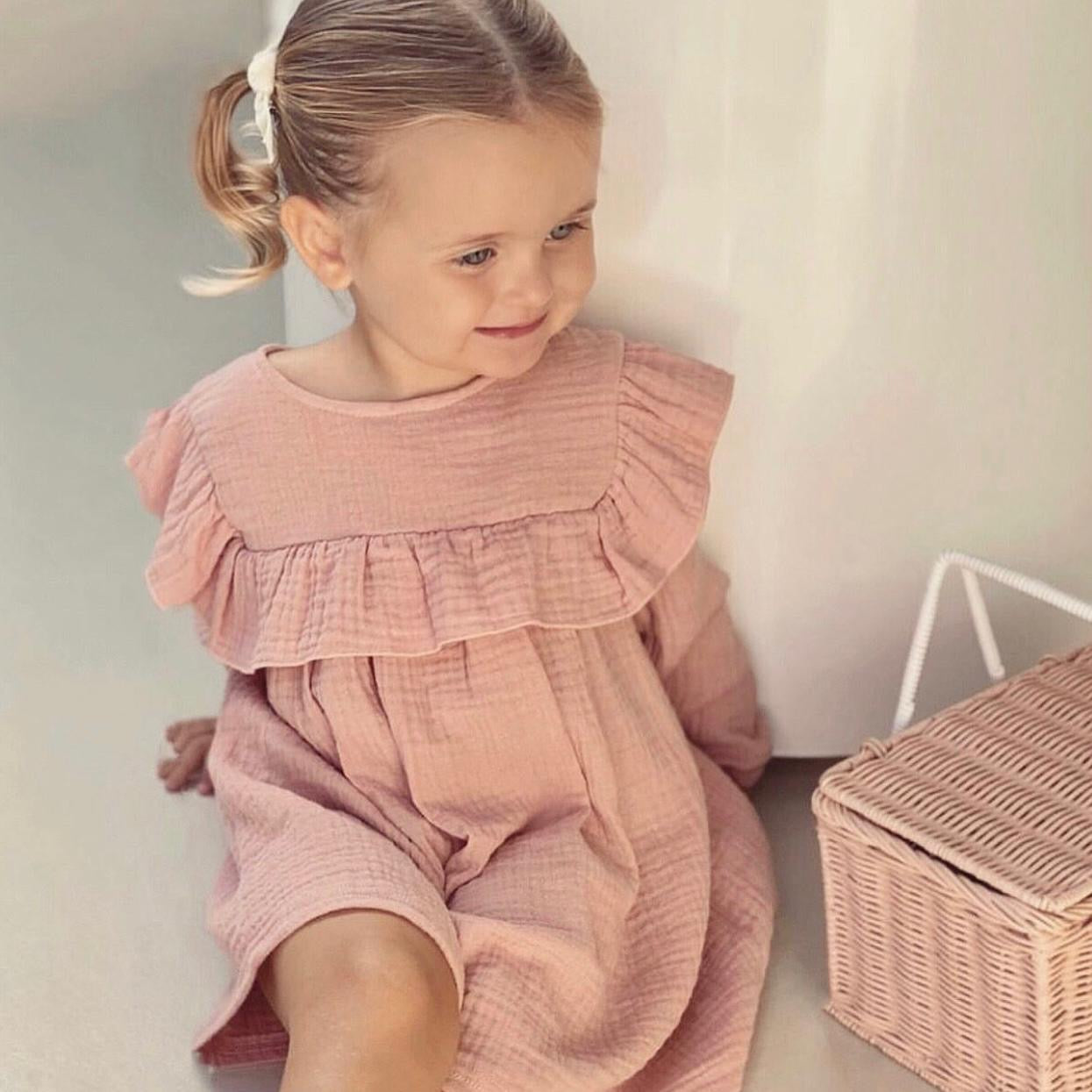 MUSLIN RUFFLE DRESS
