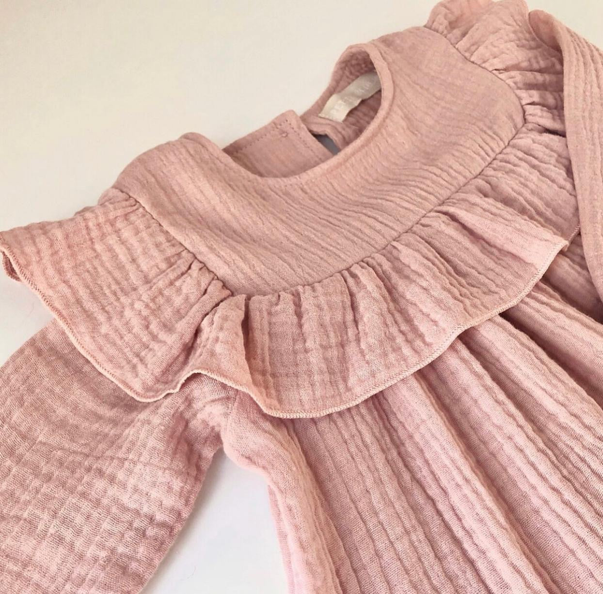 MUSLIN RUFFLE DRESS