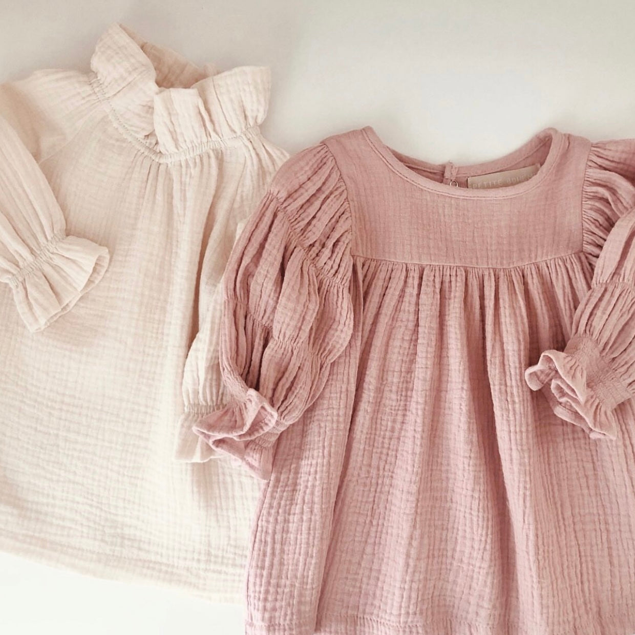 HIGH COLLAR MUSLIN DRESS