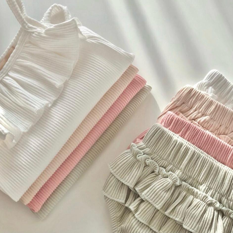 RIB RUFFLE BLOOMERS