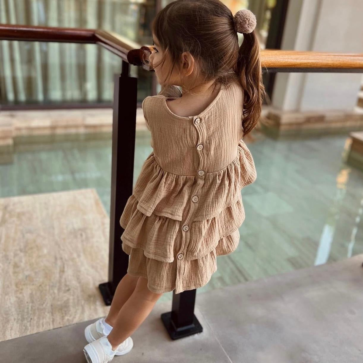 MUSLIN RUFFLE LAYER DRESS