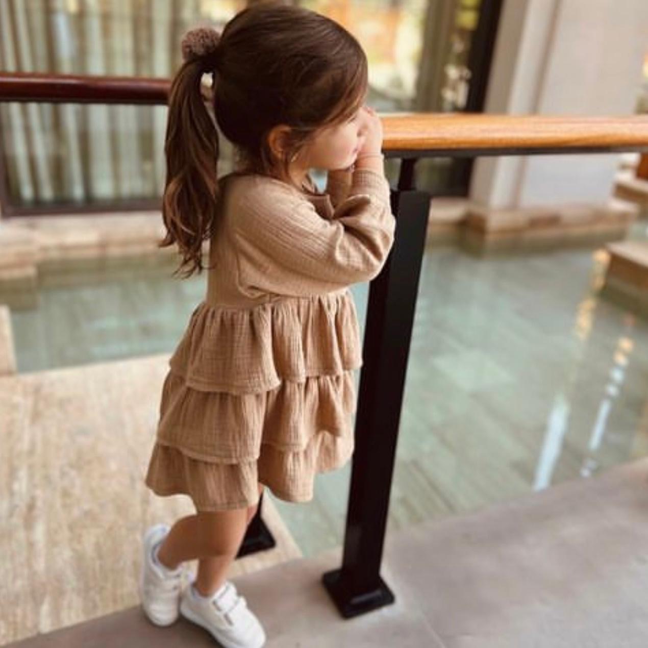 MUSLIN RUFFLE LAYER DRESS