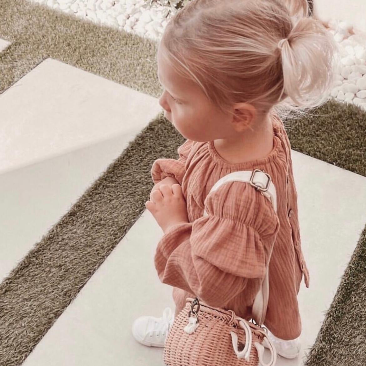 MUSLIN PUFF SLEEVE DRESS