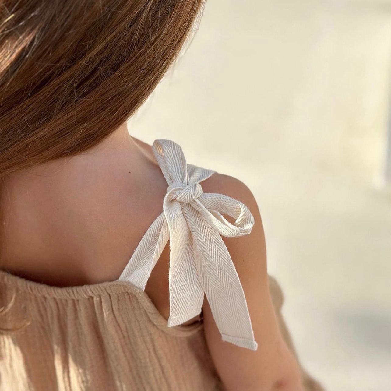 MUSLIN TIE ON SHOULDER DRESS