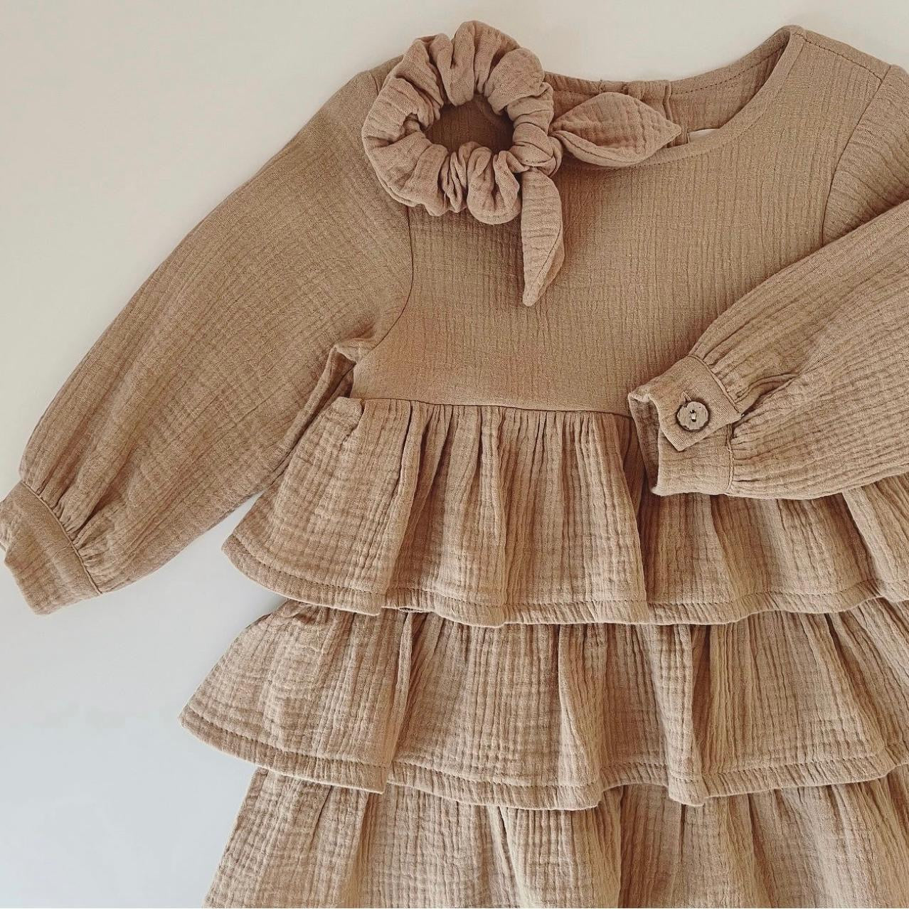 MUSLIN RUFFLE LAYER DRESS