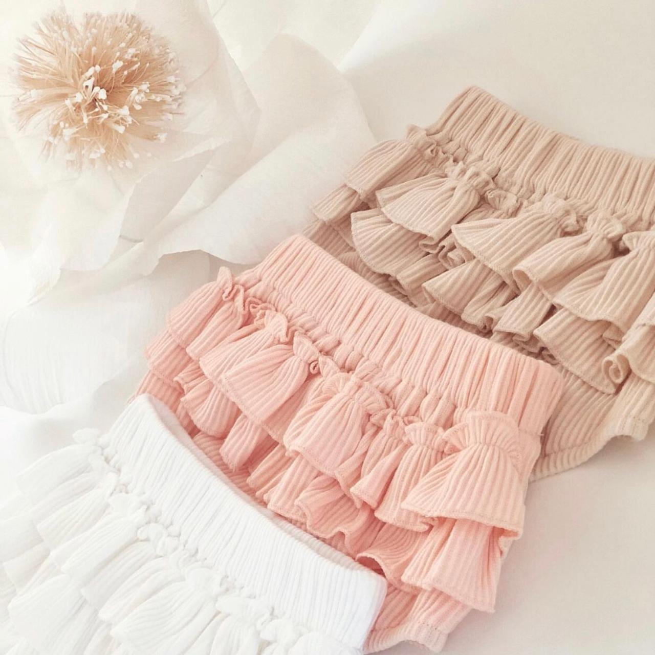 RIB RUFFLE BLOOMERS