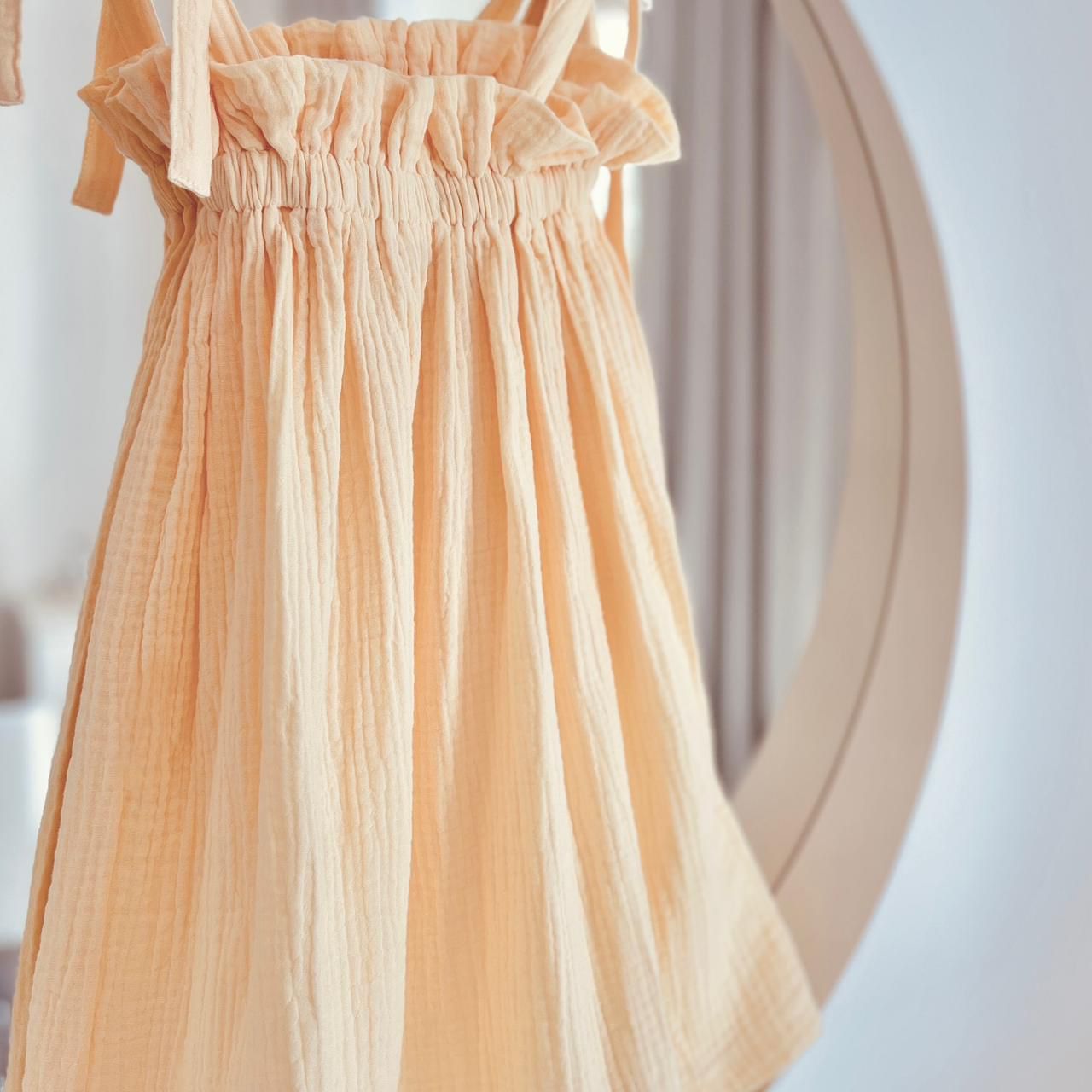 MUSLIN TUBE DRESS IN MELLOW