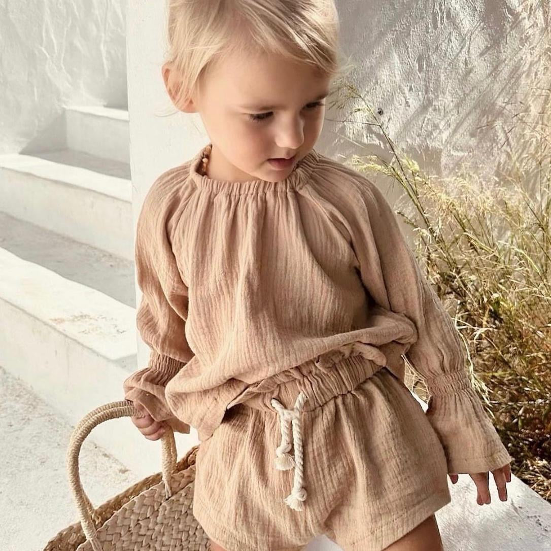 MUSLIN SET WITH RUFFLE CUFF